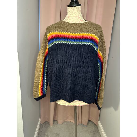 Xirena Apres Ski Simone Sweater Telluride Alapaca Blend Rainbow Sz XS Oversized - Picture 2 of 9